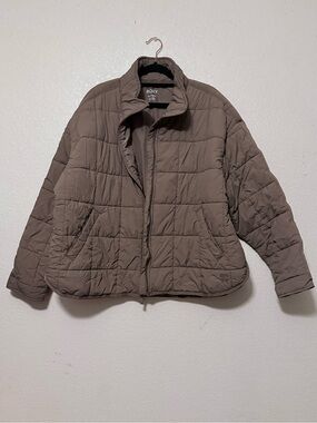 Roxy Women's Taupe Brown Quilted Puffer Jacket